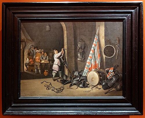 Guard room with officers playing cards, 1678, Wolfgang Heimbach