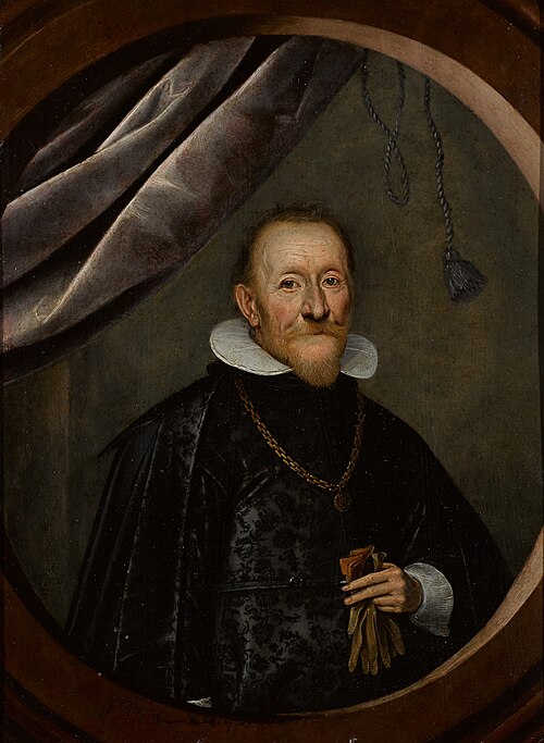 Portrait of a gentleman, half-length, wearing a gold chain, 1642, Wolfgang Heimbach