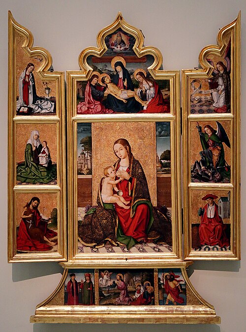 Triptych of the Virgin of the Milk, 1500, Nicolás Falcó