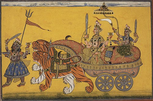 The Devi Rides in State, 1670, Kripal of Nurpur