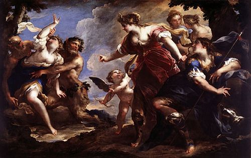 Diana and Actaeon with Pan and Syrinx, 1650, Valerio Castello