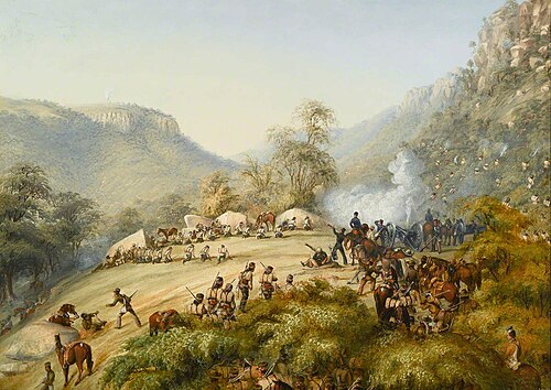The 74th above Waterkloof, 1851, 1851, Thomas Baines