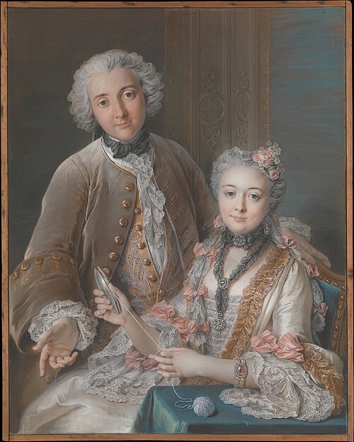 Double portrait présumé de François de Julienne et de sa femme Élisabeth de Séré de Rieux, 1743, Charles Antoine Coypel