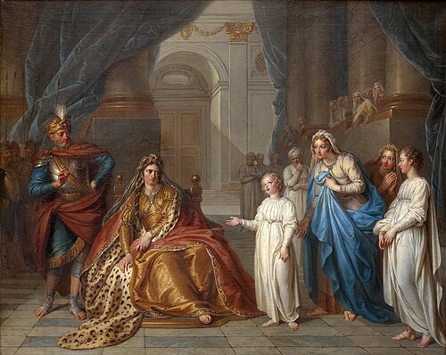 Athalie interrogeant Joas, 1741, Charles Antoine Coypel