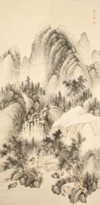 Scholar in a Mountainous Landscape, 1816, Nakabayashi Chikkei
