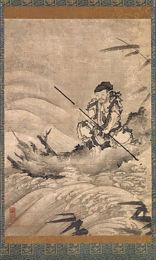 The Chinese Explorer Zhang Qian on a Raft, 1550, Maejima Sōyū