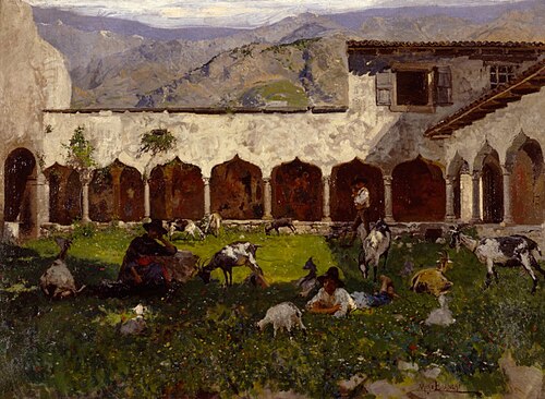 Chiostro, 1890, Mosè Bianchi