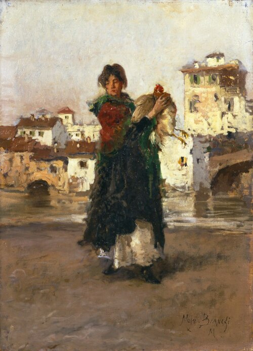 Woman with Hen – Female Figure, 1890, Mosè Bianchi
