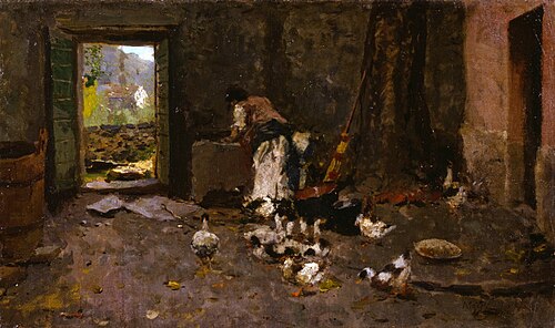 Rustic Interior, 1892, Mosè Bianchi