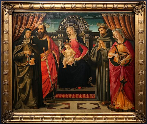 The Virgin with Blessing Child Enthroned and Saints, 1480, Davide Ghirlandaio