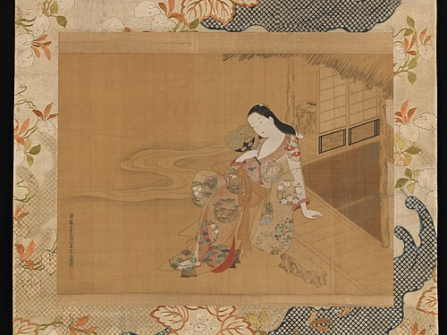Courtesan Enjoying a Cool Summer Evening, 1741, Haritsu Ogawa