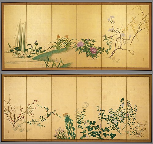 Flowers and Plants of the Four Seasons, , Yamaguchi Soken