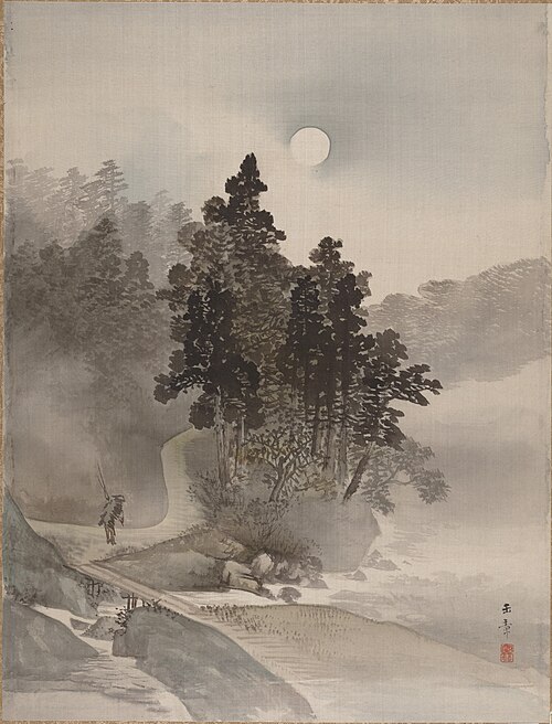Traveling by Moonlight, 1800, Gyokusho Kawabata