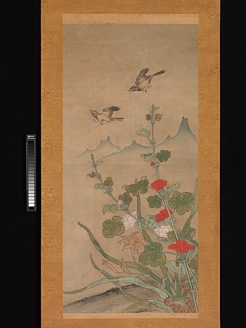 Birds and Flowers of Summer and Autumn, 1550, Shikibu Terutada