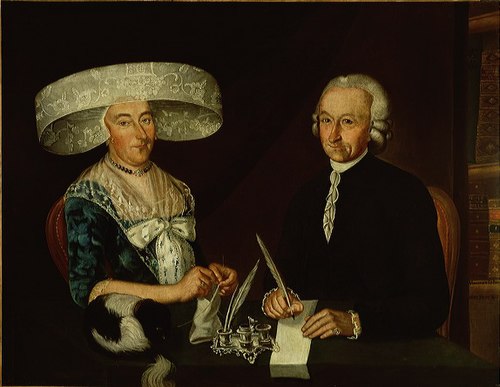 Double portrait of Sijds Schaaff (1729-1800), mayor of Harlingen, and his wife Trijntje Winia (1739-, 1785, Vincenzo la Barbiera