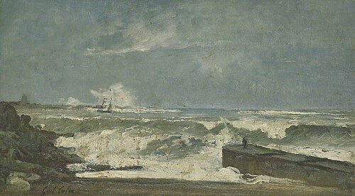 High Tide, Saint-Jean de Luz, France, 1877, Gustave Colin