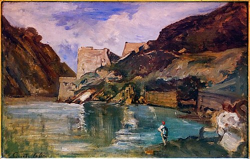 Le Castillo et le Goulet de pasagès. Marée haute, 1882, Gustave Colin