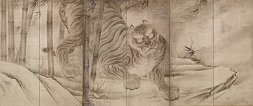 龍虎図屏風, , Chokuan Soga