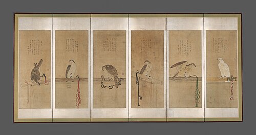 Tethered Hawks, 1600, Chokuan Soga