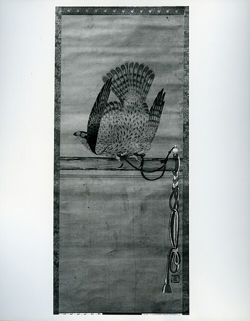 Hunting Hawk on Perch, 1800, Chokuan Soga