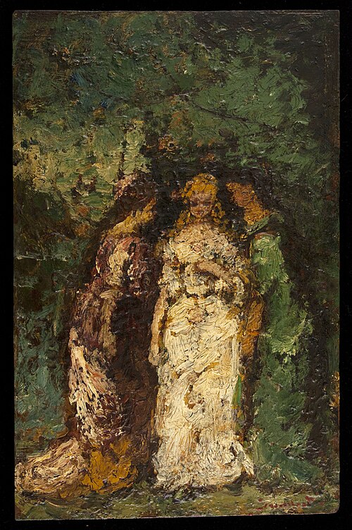 Trois femmes sous les arbres, 1870, Adolphe Joseph Thomas Monticel