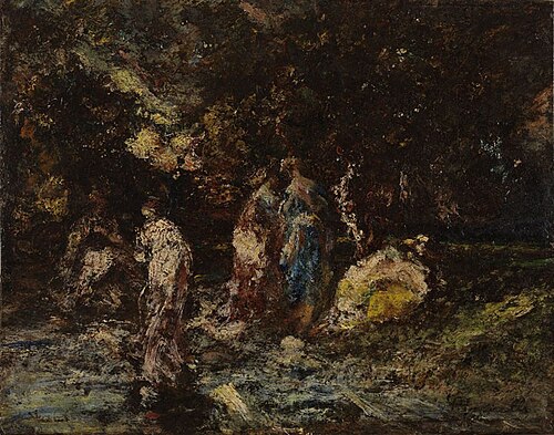 Scène galante dans un parc, 1875, Adolphe Joseph Thomas Monticel