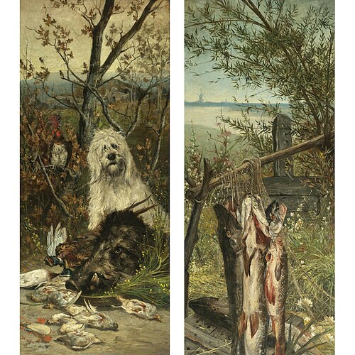 La Chasse, La Pêche, , Adolphe Joseph Thomas Monticel