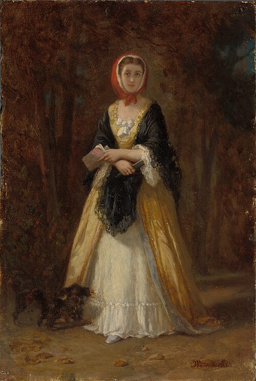 Woman Walking with Dog, 1860, Adolphe Joseph Thomas Monticel