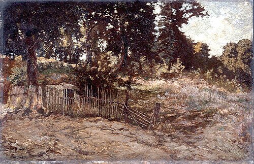 Paysage à la palisade, 1868, Adolphe Joseph Thomas Monticel