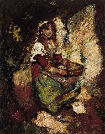La marchande d'olives, 1880, Adolphe Joseph Thomas Monticel