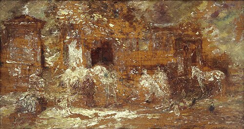 Cour de ferme, 1873, Adolphe Joseph Thomas Monticel