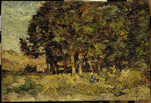 Paysage : les chênes à Saint-Zacharie, , Adolphe Joseph Thomas Monticel