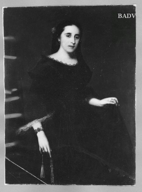 Portrait de femme en noir, 1856, Adolphe Joseph Thomas Monticel