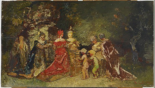 Réunion dans un parc, 1850, Adolphe Joseph Thomas Monticel