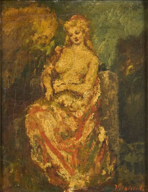 Young Woman with a Fan, , Adolphe Joseph Thomas Monticel