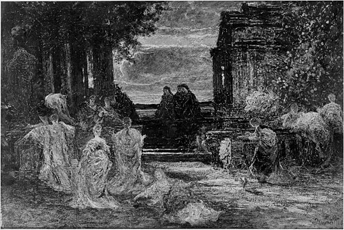 Women on the Terrace of a Classical Building, , Adolphe Joseph Thomas Monticel