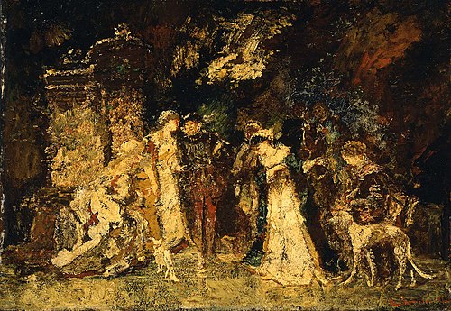 Figures in Renaissance Costume, 1860, Adolphe Joseph Thomas Monticel