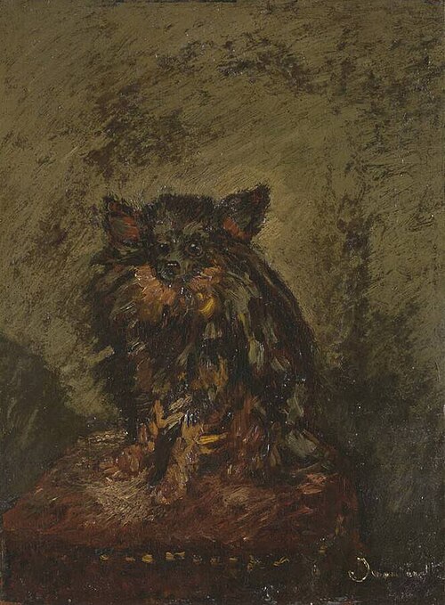 Hond op stoel, , Adolphe Joseph Thomas Monticel
