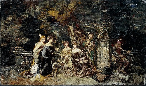 Figures dans un parc, 1872, Adolphe Joseph Thomas Monticel