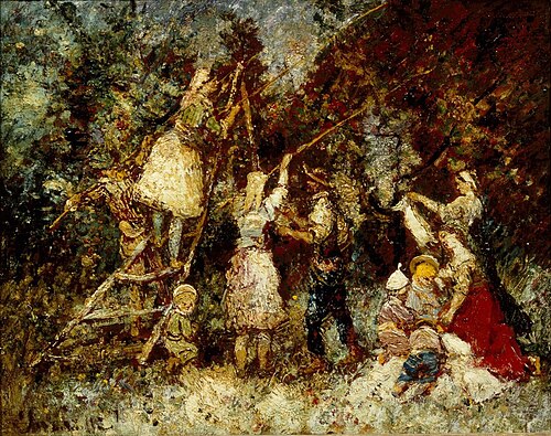 The Harvest of olives, 1875, Adolphe Joseph Thomas Monticel