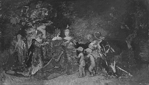Réunion dans un parc, 1875, Adolphe Joseph Thomas Monticel
