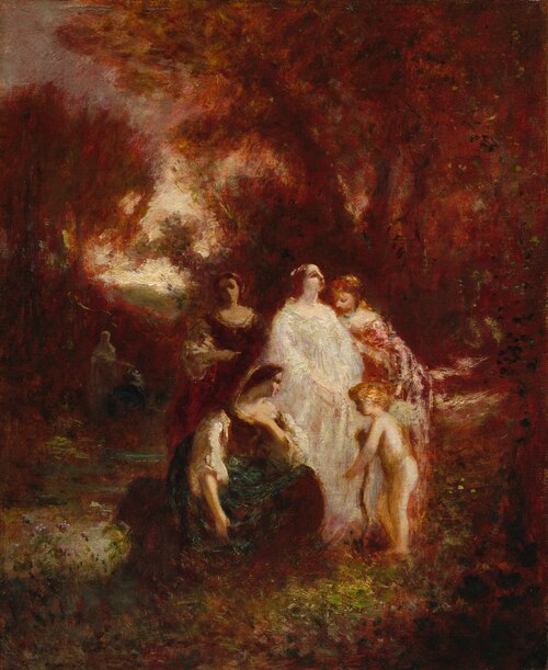 Figures in the Woods, 1857, Adolphe Joseph Thomas Monticel