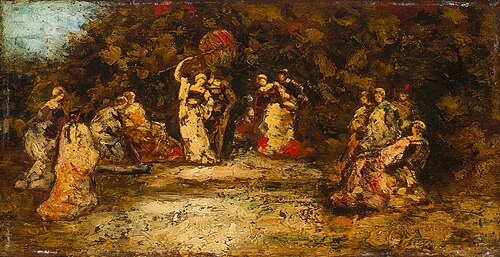 Figures in a Park, 1850, Adolphe Joseph Thomas Monticel