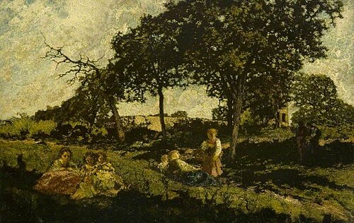 Children Playing in a Park, 1867, Adolphe Joseph Thomas Monticel