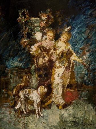 Fête galante, 1850, Adolphe Joseph Thomas Monticel