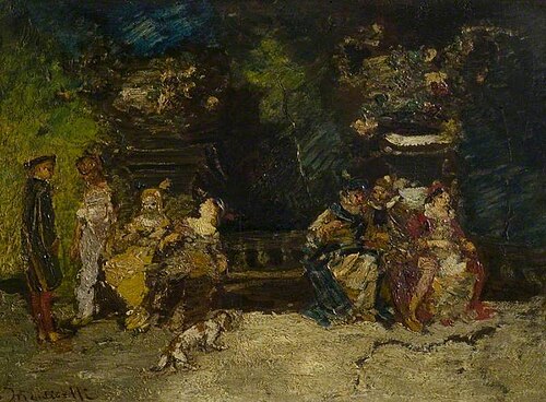 Réunion dans un parc, , Adolphe Joseph Thomas Monticel
