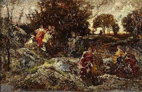 Women in a Landscape, , Adolphe Joseph Thomas Monticel