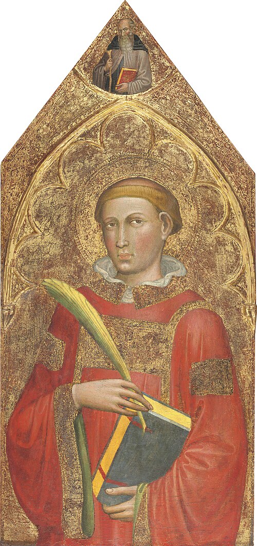 Deacon Saint, with Saint Anthony Abbot [right panel], 1415, Martino di Bartolomeo