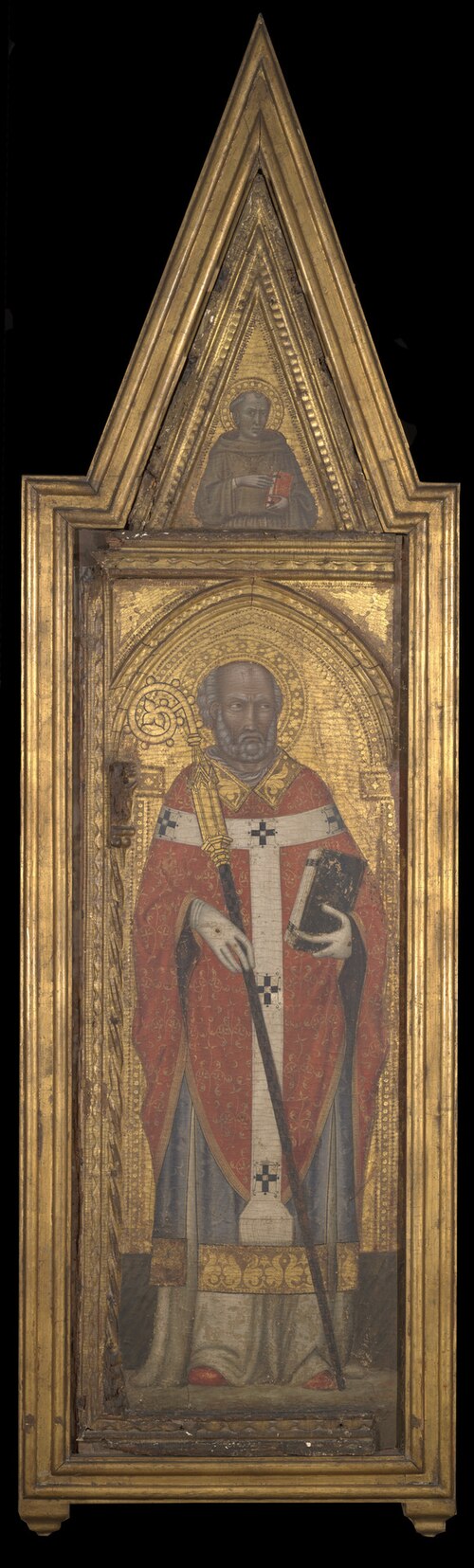 Episcopal Saint and Franciscan Monk (gable), 1415, Martino di Bartolomeo