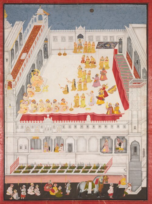Maharana Jagat Singh Attending the Raslila, 1736, Jai Ram